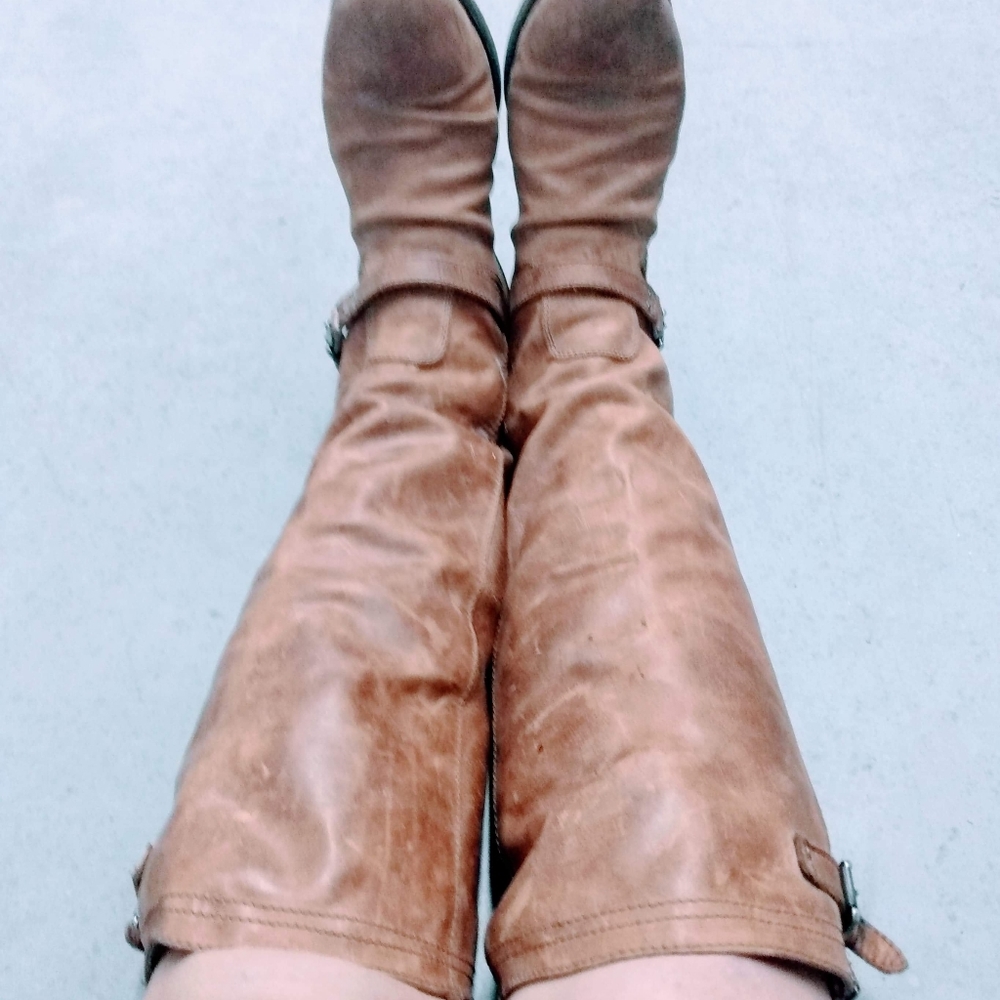 Knee-high brown FREEBIRD ROADY slouchy boots